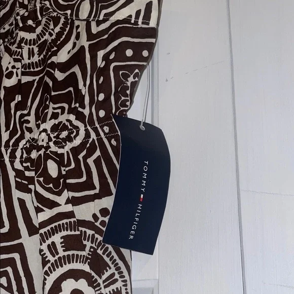 Tommy Hilfiger Brown Geometric Print Blouse - Picture 6 of 9